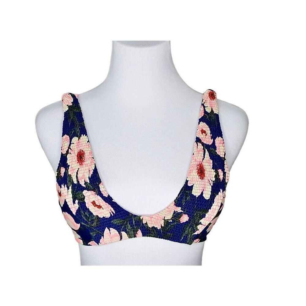 Tori Praver Hawaiian Inspired Floral Bikini Top Swim‎ XS Beach Vacation Coastal